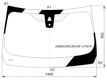 11 549 р. Стекло лобовое (Камера Датчик дождя) BMW 3-Series Gran Turismo 13-20 XYG 2469AGNCMV4P LFW/X  с доставкой в г. Майкоп. Увеличить фотографию 1