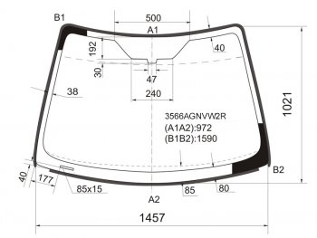 7 799 р. Стекло лобовое (Молдинг) Ford Focus 04-11  Focus RS 09-11  Focus ST 05-10 FUYAO 3566AGNVW2R  с доставкой в г. Майкоп. Увеличить фотографию 1