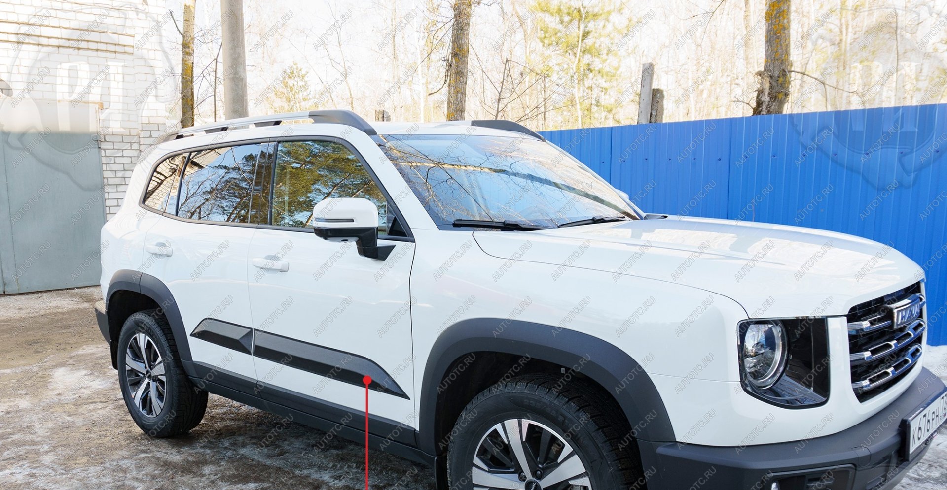 1 629 р. Молдинг двери передний левый Русская Артель Haval Dargo (2022-2025) (глянец под покраску)  с доставкой в г. Майкоп