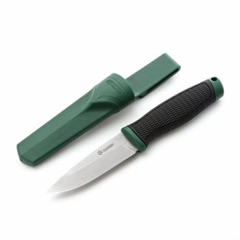 2 389 р. Нож GANZO G806, длина клинка 98 мм, черный c зеленым  g806-gb  с доставкой в г. Майкоп. Увеличить фотографию 1