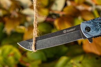 1 439 р. Нож GANZO, G626-GS Серый Самурай, длина клинка 96 мм  g626-gs  с доставкой в г. Майкоп. Увеличить фотографию 8