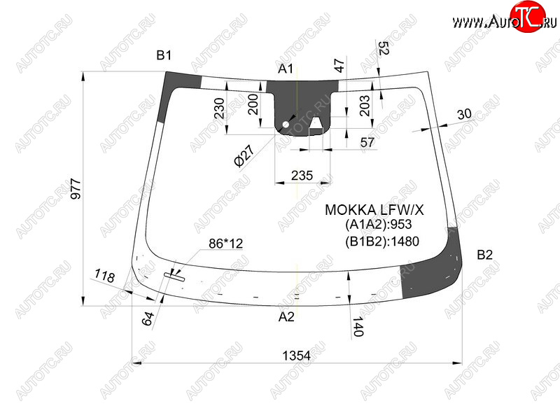 7 249 р. Стекло лобовое (Камера Датчик дождя Молдинг) Opel Mokka 12-19  Buick Encore 12-22  Chevrolet Tra XYG MOKKA LFW/X  с доставкой в г. Майкоп