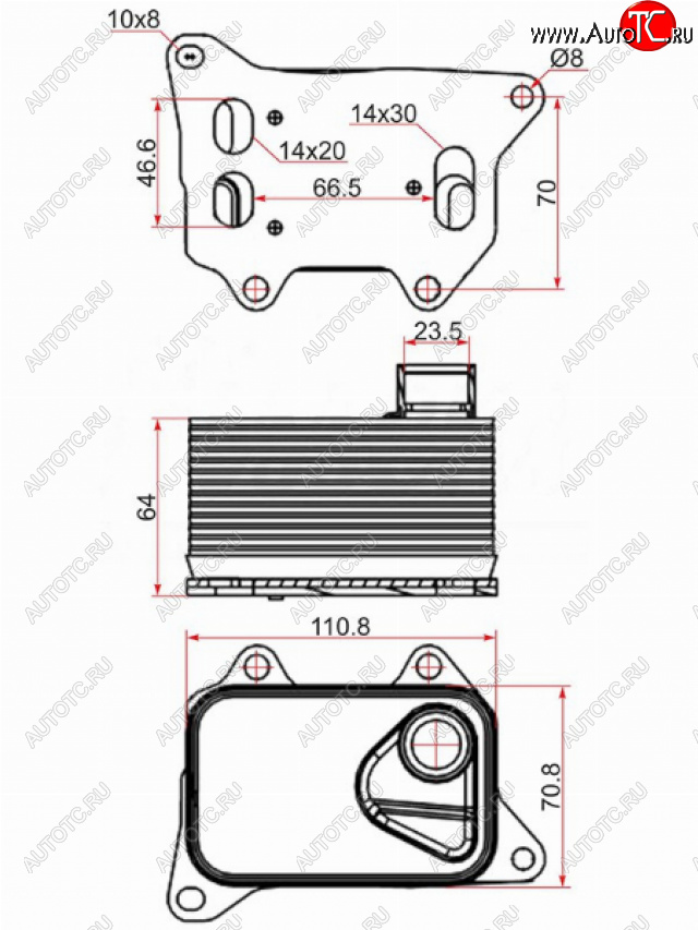 3 199 р. Радиатор масляный AUDI A1 10-A3 12-A4 07-A5 07-A6 11-A7 10-Q3 11-Q5 08-Q7 15-PORSCHE MACAN SAT ST-06L117021E  с доставкой в г. Майкоп