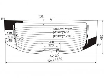 6 699 р. Стекло заднее (Цвет зеленый Обогрев) Subaru Impreza 11-16  XV 11-17  Impreza WRX 14-21  Impreza XYG SUB-XV RW/H/X  с доставкой в г. Майкоп. Увеличить фотографию 1
