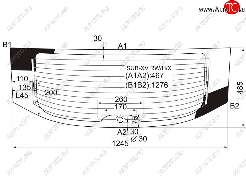 6 699 р. Стекло заднее (Цвет зеленый Обогрев) Subaru Impreza 11-16  XV 11-17  Impreza WRX 14-21  Impreza XYG SUB-XV RW/H/X  с доставкой в г. Майкоп