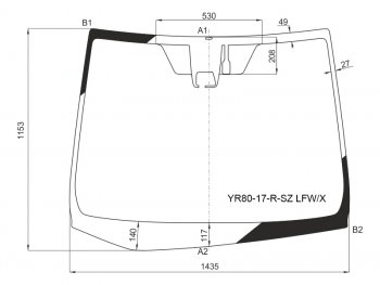 13 199 р. Стекло лобовое (Камера Место под датчик запотевания) Toyota Noah 17-22  Voxy 17-22  Esquire 17-21 XYG YR80-17-R-SZ LFW/X  с доставкой в г. Майкоп. Увеличить фотографию 1