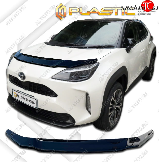 1 999 р. Дефлектор капота CA-Plastic  Toyota Yaris  XP210 (2020-2025) хэтчбэк 5 дв. дорестайлинг (Classic черный)  с доставкой в г. Майкоп
