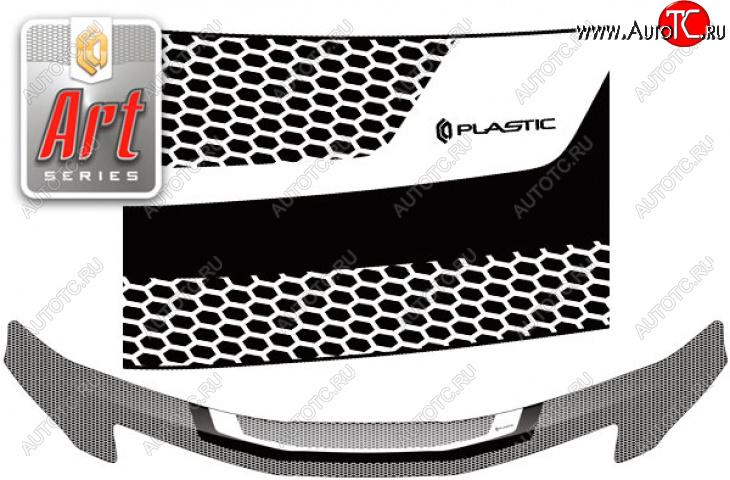 2 399 р. Дефлектор капота CA-Plastic  Toyota Alphard  H20 (2011-2015) рестайлинг (Серия Art белая)  с доставкой в г. Майкоп