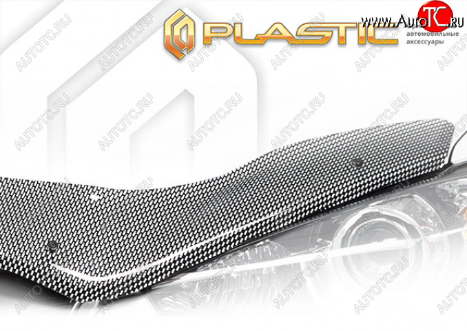 2 879 р. Дефлектор капота (exclusive) CA-Plastic  Geely Emgrand  SS11 (2021-2025) (Шелкография карбон серебро)  с доставкой в г. Майкоп