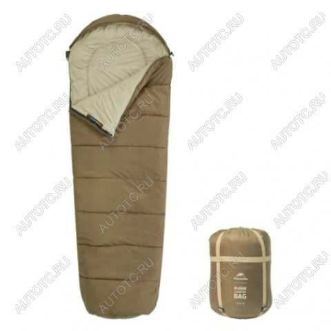 4 729 р. Мешок спальный Naturehike Mummy MJ600, 210х80 см, (правый) (ТК: -5C), коричневый  cnk2300sd014-dbr  с доставкой в г. Майкоп