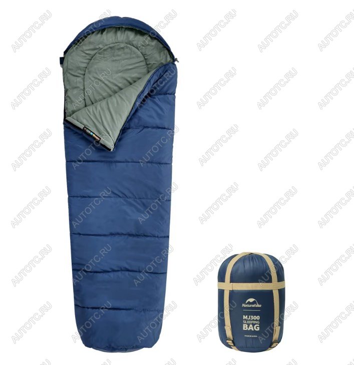 3 019 р. Мешок спальный Naturehike Mummy MJ300, 205х75 см, (правый) (ТК: +4C), синий  cnk2300sd014-nbl  с доставкой в г. Майкоп