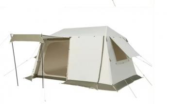 56 329 р. Палатка Naturehike Village 8.5 AIR 4-местная, надувной каркас, бело-коричневая  cnk2300zp019-br  с доставкой в г. Майкоп. Увеличить фотографию 4