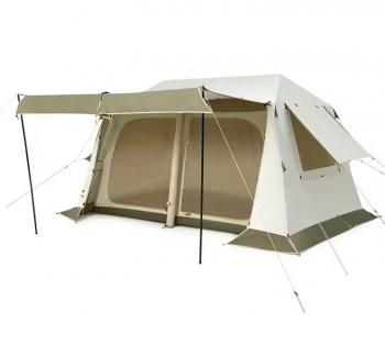 56 329 р. Палатка Naturehike Village 8.5 AIR 4-местная, надувной каркас, бело-коричневая  cnk2300zp019-br  с доставкой в г. Майкоп. Увеличить фотографию 1