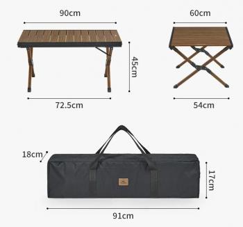 10 689 р. Стол туристический Naturehike складной, 90х60х45 см,с Х-образными ножками, коричневый  cnh23ju16001-mbr  с доставкой в г. Майкоп. Увеличить фотографию 4