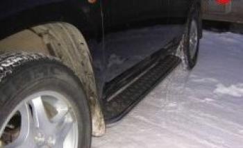 Защита порогов d42 с листом Slitkoff Chery Tiggo T11 дорестайлинг (2005-2013) (нержавейка с полимерным покрытием в цвет черный)