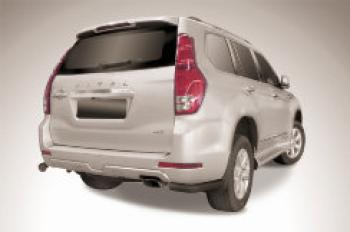 Защита заднего бампера уголки d57 Slitkoff Haval H9 (2017-2021) 1-ый рестайлинг, 2-ой рестайлинг (нержавейка с полимерным покрытием в цвет черный)
