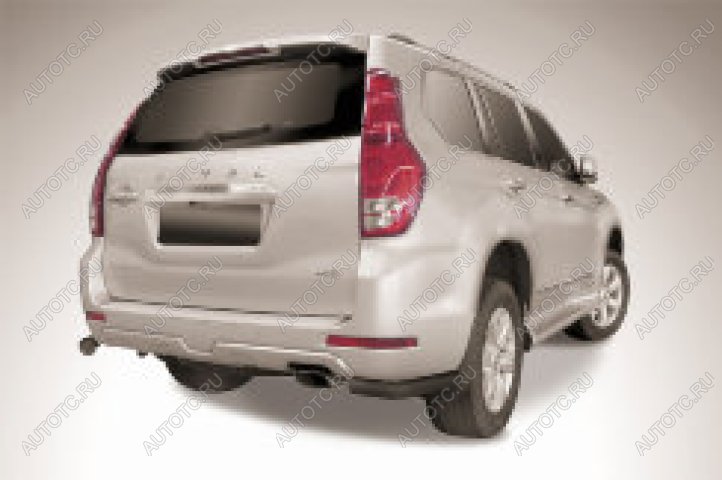 7 199 р. Защита заднего бампера уголки d57 Slitkoff Haval H9 1-ый рестайлинг (2017-2019) (нержавейка с полимерным покрытием в цвет черный)  с доставкой в г. Майкоп
