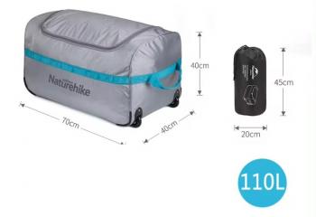 3 329 р. Сумка дорожная Naturehike А027, с колесами,110 л., серая  nh18x027-l-lg  с доставкой в г. Майкоп. Увеличить фотографию 5