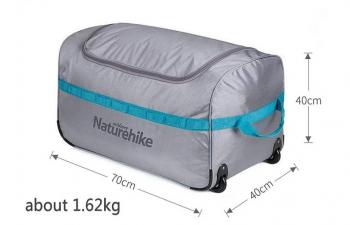 3 329 р. Сумка дорожная Naturehike А027, с колесами,110 л., серая  nh18x027-l-lg  с доставкой в г. Майкоп. Увеличить фотографию 4
