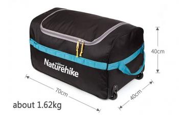 3 329 р. Сумка дорожная Naturehike А027, с колесами,110 л., черная  nh18x027-l-lb  с доставкой в г. Майкоп. Увеличить фотографию 2