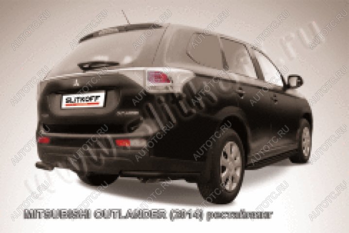 8 999 р. Защита заднего бампера уголки d57 Slitkoff  Mitsubishi Outlander  GF (2014-2016) 1-ый рестайлинг (нержавейка с полимерным покрытием в цвет черный)  с доставкой в г. Майкоп