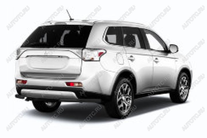 8 999 р. Защита заднего бампера уголки d57 Slitkoff Mitsubishi Outlander GF 2-ой рестайлинг (2015-2018) (нержавейка с полимерным покрытием в цвет черный)  с доставкой в г. Майкоп