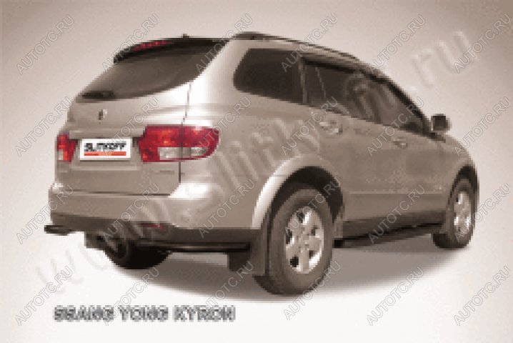 7 699 р. Защита заднего бампера уголки d57 Slitkoff  SSANGYONG Kyron (2007-2016) рестайлинг (нержавейка с полимерным покрытием в цвет черный)  с доставкой в г. Майкоп