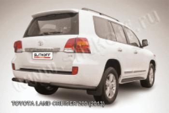 Защита заднего бампера уголки d76 Slitkoff Toyota Land Cruiser  200 (2012-2015) 1-ый рестайлинг (нержавейка с полимерным покрытием в цвет черный)