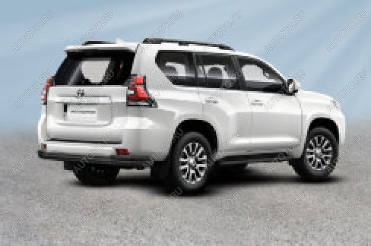 19 299 р. Защита заднего бампера d76+d42 двойная Slitkoff  Toyota Land Cruiser Prado  J150 (2017-2020) 2-ой рестайлинг (нержавейка с полимерным покрытием в цвет черный)  с доставкой в г. Майкоп
