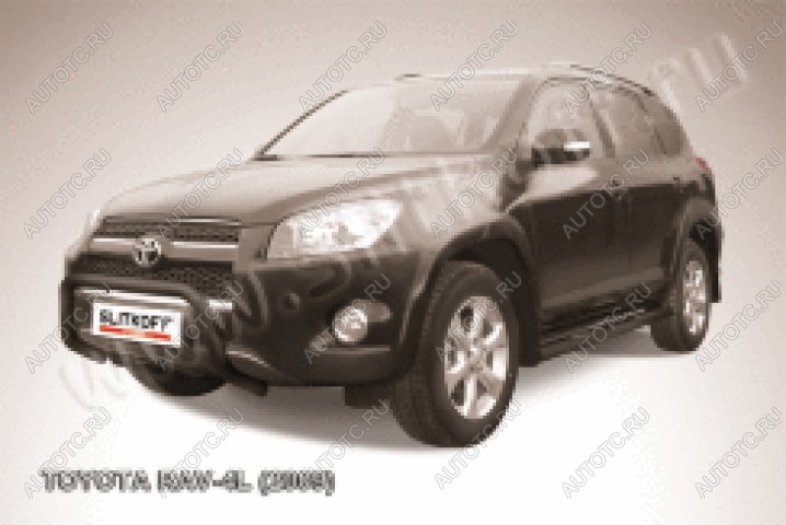 21 999 р. Защита переднего бампера кенгурятник d57 низкий Slitkoff  Toyota RAV4  XA305 (2005-2009) 5 дв. дорестайлинг (нержавейка с полимерным покрытием в цвет черный)  с доставкой в г. Майкоп