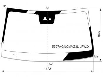 12 449 р. Стекло лобовое (Камера Датчик дождя Молдинг) Mercedes-Benz EQC 18-  GLC Coupe 19-23 XYG 5397AGNCMVZ3L LFW/X  с доставкой в г. Майкоп. Увеличить фотографию 1