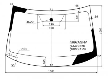 6 449 р. Стекло лобовое Mitsubishi Outlander 12-22 FUYAO 5697AGNV  с доставкой в г. Майкоп. Увеличить фотографию 1