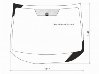 7 649 р. Стекло лобовое (4D SED) Honda Civic 11-17 XYG CIVIC-IX-4D-VCP LFW/X  с доставкой в г. Майкоп. Увеличить фотографию 1