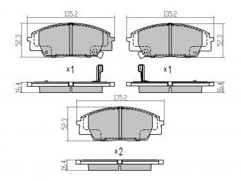 Колодки тормозные перед FL-FR SAT Honda Civic FN купе рестайлинг (2008-2012)
