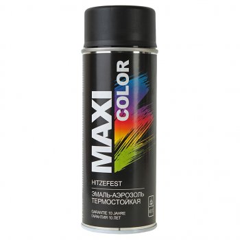 689 р. Краска термостойкая черная аэрозоль 400мл MAXI COLOR MAXI COLOR 0008mx  с доставкой в г. Майкоп. Увеличить фотографию 1