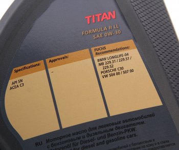 6 349 р. Масло моторное TITAN Formula II LL 0W30 синт.4л FUCHS FUCHS 0059971003  с доставкой в г. Майкоп. Увеличить фотографию 2