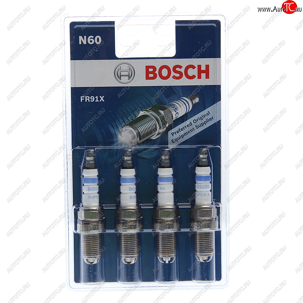 1 539 р. Свеча зажигания FR91X SUPER-4 комплект BOSCH BOSCH 0242222804  с доставкой в г. Майкоп