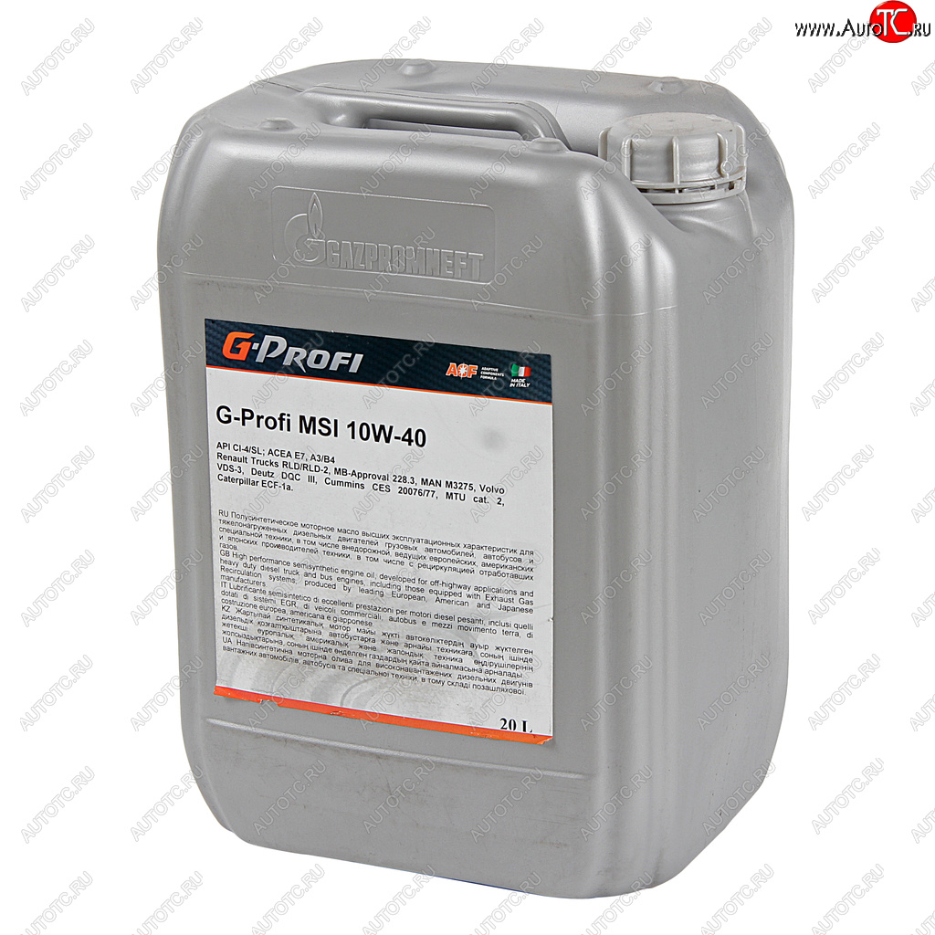 8 299 р. Масло дизельное G-PROFI MSI CI-4E5 10W40 псинт.20л G-ENERGY GAZPROMNEFT 0253140107  с доставкой в г. Майкоп