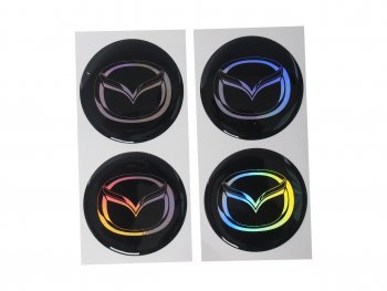 268 р. Эмблема диска колесного MAZDA (6см) комплект 4шт. AUTOSTICKERS 02567  с доставкой в г. Майкоп. Увеличить фотографию 1