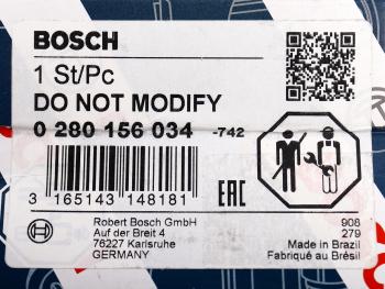 2 979 р. Форсунка PEUGEOT CITROEN топливная BOSCH BOSCH 0280156034 BOSCH 0280156034  с доставкой в г. Майкоп. Увеличить фотографию 6