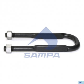 1 499 р. Стремянка SCANIA P340 рессоры задней (с гайками) SAMPA SAMPA 041.135  с доставкой в г. Майкоп. Увеличить фотографию 1