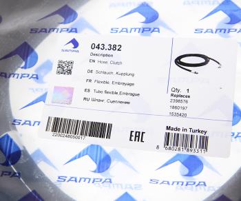 7 199 р. Шланг SCANIA P,G,R,T series ПГУ SAMPA SAMPA 043.382  с доставкой в г. Майкоп. Увеличить фотографию 3