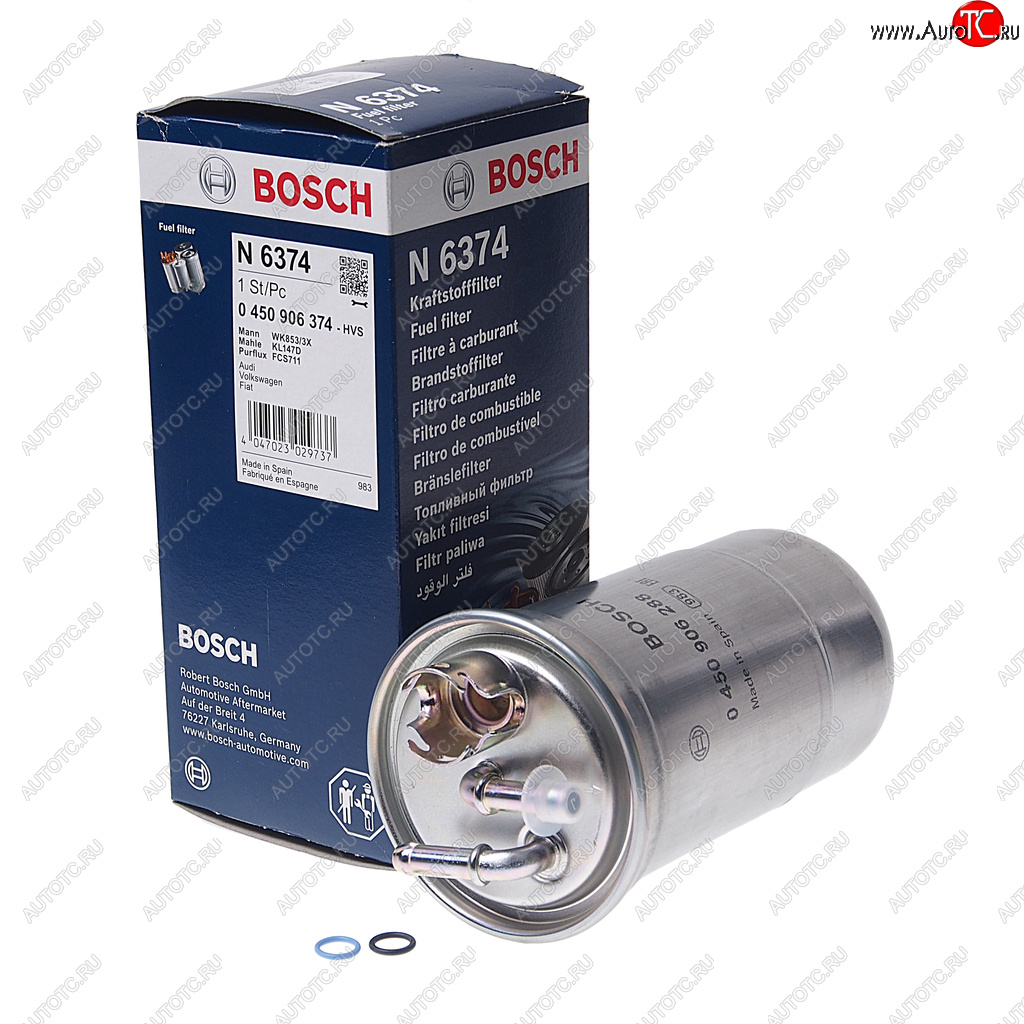 1 999 р. Фильтр топливный VW AUDI A4 (00-08) SKODA (1.9/2.0 TDI) FIAT Punto (94-99) (1.7 TD) BOSCH BOSCH 0450906374 BOSCH 0450906374  с доставкой в г. Майкоп