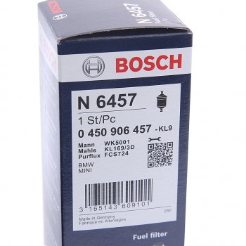 2 799 р. Фильтр топливный BMW 1 (E82,88),3 (E46),5 (E60),X3 (E83) BOSCH BOSCH 0450906457  с доставкой в г. Майкоп. Увеличить фотографию 3