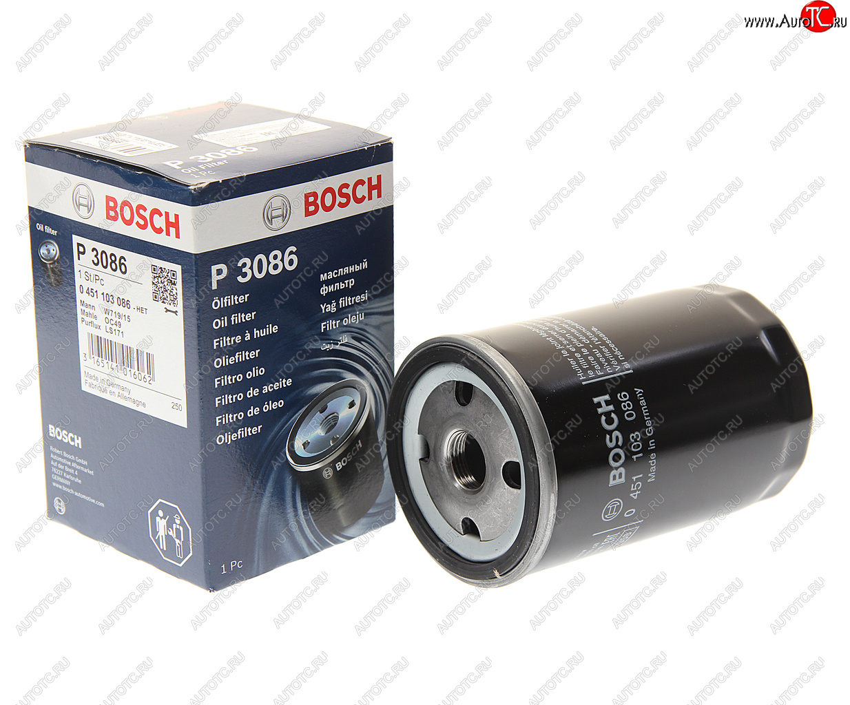 739 р. Фильтр масляный BMW 3 (E30),5 (E28) BOSCH BOSCH 0451103086  с доставкой в г. Майкоп
