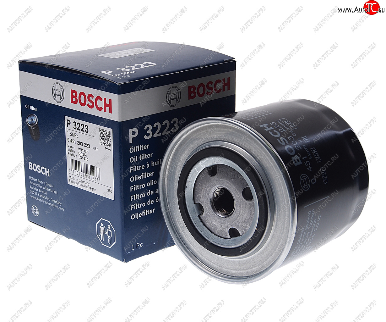 1 199 р. Фильтр масляный VW T4 (90-03) AUDI 100 (83-94) BOSCH BOSCH 0451203223 BOSCH 0451203223  с доставкой в г. Майкоп