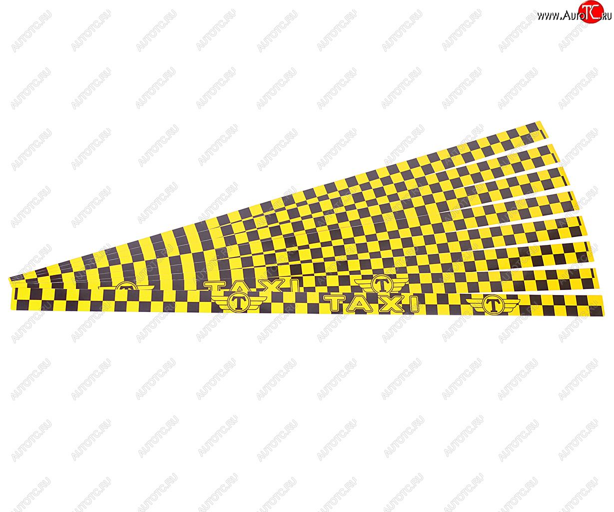 479 р. Наклейка-знак виниловая Taxi 4х100см желто-черная комплект (8шт.) AUTOSTICKERS AUTOSTICKERS 04557040462  с доставкой в г. Майкоп