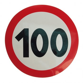 58 р. Наклейка-знак виниловая Ограничение скорости 100кмч круг, наружная d=16см AUTOSTICKERS AUTOSTICKERS 05021  с доставкой в г. Майкоп. Увеличить фотографию 1