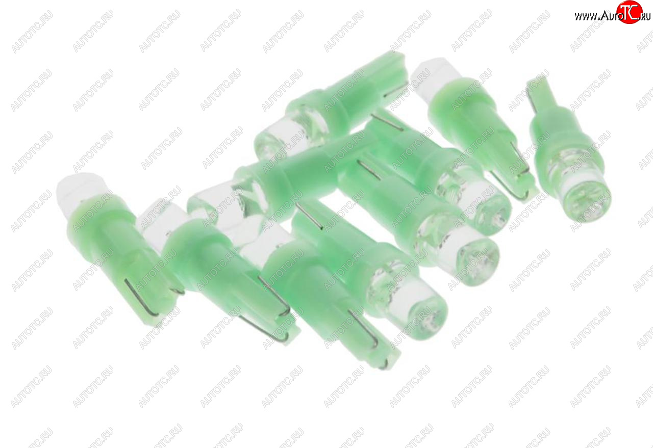 7 р. Лампа светодиодная 12V T5 W2x4.6d с патроном B8.5d 1 LED CONE Green MEGA ELECTRIC MEGA ELECTRIC 050212g  с доставкой в г. Майкоп