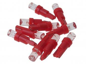 11 р. Лампа светодиодная 12V T5 W2x4.6d с патроном B8.5d 1 LED CONE Red MEGA ELECTRIC MEGA ELECTRIC 050212r  с доставкой в г. Майкоп. Увеличить фотографию 1